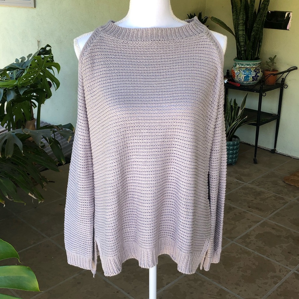 Show Me Your Mumu Open Shoulder Gray Sweater - Size S